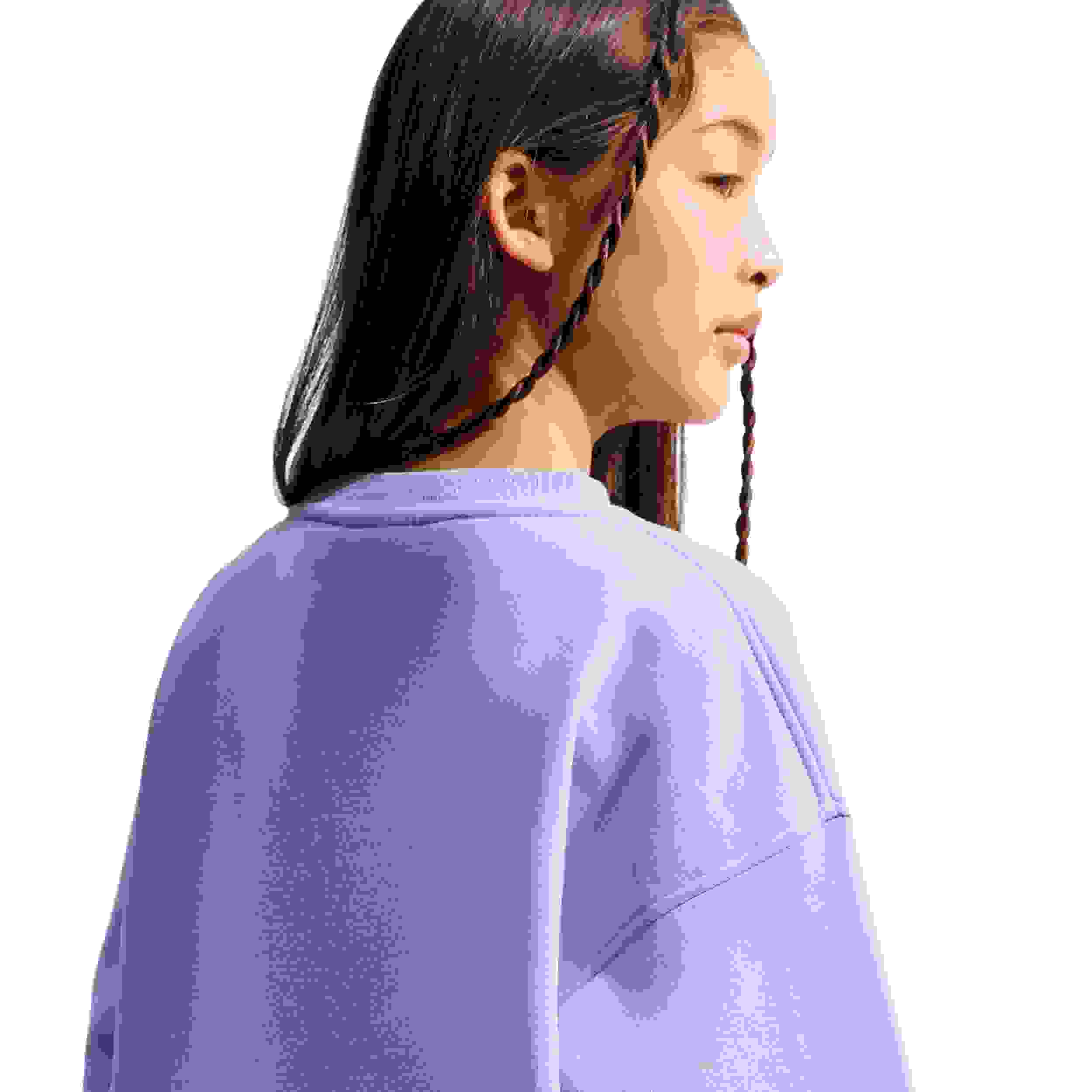 Nike Sportswear Club Fleece Oversized Big Girls' Purple Crewneck Sweatshirt